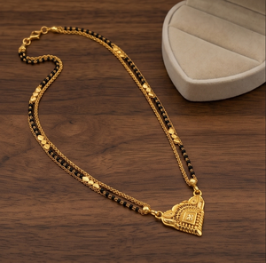 DIVYOORGold Plated <b>Beaded</b> <b>Necklace</b> with Pyramid Pendant Classic Ethnic Style Women's Wedding Jewelry Alloy Chain - Product Image 4