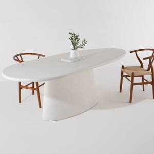 Table à manger en micro-béton Vandana Aureo Hexa avec un design minimaliste moderne - Product Image 1