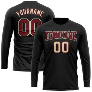 Maillot d'équipe sportive personnalisé haut de gamme à manches longues et col rond, avec numéro et nom sur mesure, vêtements de sport, fabricant OEM ODM en gros - Product Image 2
