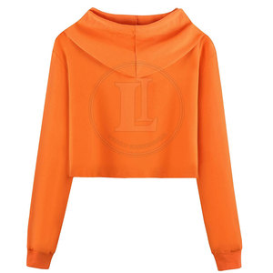 Outdoor Use Fashion Wear Hooded Short Crop <b>Top</b> Hoodies Casual <b>Winter</b> for Women 100% Cotton Eco-Friendly Breathable - Product Image 2