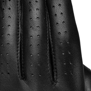 High Quality Customizable All Black Cabretta Leather Men's Golf Gloves with Rubber <b>Strap</b> Anti Slip Breathable Soft Grip - Product Image 4