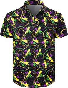 เสื้อเชิ้ตผู้ชายลายกราฟิกฤดูร้อน แขนสั้น ติดกระดุม สไตล์ลำลอง แฟชั่นแนวสตรีท รับผลิตแบบ OEM ODM ขายส่งจำนวนมาก - Product Image 2