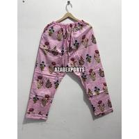 Ensemble de pyjama en coton imprimé floral rose pour femmes, manches trois-quarts, col en V, longueur intégrale, brodé, respirant, séchage rapide
