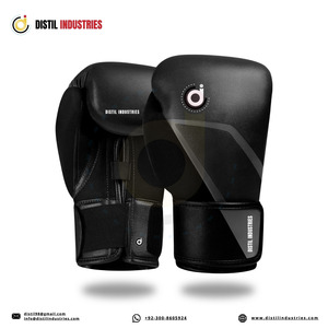 Nouveau modèle dernier cri, gants de boxe noirs et dorés, No Boxing No Life, gants d'entraînement professionnels à lacets, No Boxing No Life - Product Image 1
