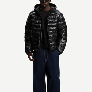 Chaqueta acolchada de invierno para hombre, talla grande, personalizada OEM, impermeable, cortavientos, con capucha y cremallera, bordada, informal, para nieve, senderismo. - Product Image 1