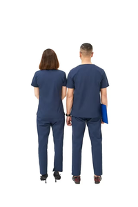 Premium Unisex Scrubs Customize Hospital Medical Nurse Uniform V-Neck Top Cargo Pants <b>Doctor</b> Nursing Workwear Surgical Scrub <b>Set</b> - Product Image 4