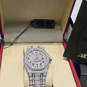 Montre mécanique de luxe en diamant Hip Hop Moissanite VVS1 Bussdown Iced Out Unisexe avec boîte - Product Image 1