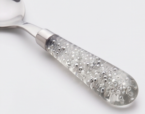 Asas de resina acrílica transparente con diseño de burbujas de cristal clásicas, de acero inoxidable, perfectas para banquetes, fiestas, catering y hoteles. - Product Image 2