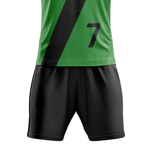 ชุดเสื้อฟุตบอลผู้ชายสั่งทำพิเศษ สีเขียวดำลายทาง พิมพ์ลายแบบ Sublimation ระบายอากาศได้ดี กางเกงขาสั้นโพลีเอสเตอร์ คอกลม ทรงสปอร์ต เหมาะกับทุกฤดูกาล - Product Image 6