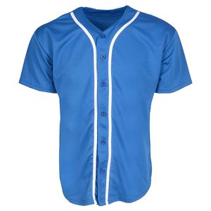 Camiseta de béisbol de tela suave de poliéster 100% con logotipo personalizado, camiseta de equipo de béisbol de manga corta con cuello en V de secado rápido transpirable - Product Image 1