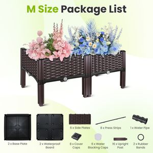 Fioriera Rialzata Leggera Autoirrigante con 3 Opzioni di Dimensione, Contenitore per Piante in Materiale PP, Vasi Rialzati per Giardino - Product Image 5