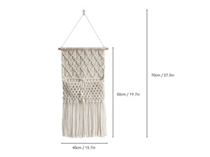 Panier mural minimaliste en macramé pour documents et articles de première nécessité, organisateur élégant pour la maison et le bureau - Product Image 6