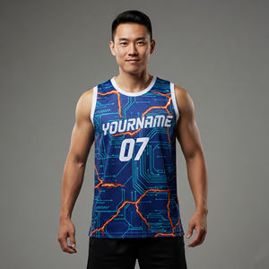 Camiseta de Baloncesto Sublimada Personalizada al por Mayor, Transpirable, Unisex, Diseño Personalizado con Nombre y Número, 100% Poliéster, Secado Rápido - Product Image 1