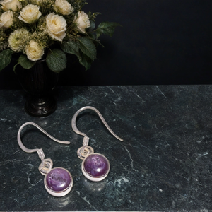 ต่างหูแบบห้อยทำด้วยมือสไตล์ชาติพันธุ์925เงินสเตอร์ลิงประดับด้วยเพชรทับทิมธรรมชาติสำหรับงานแต่งงานงานหมั้นของขวัญ - Product Image 1