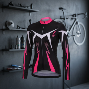 Maillot de cyclisme unisexe WARPRO INDUSTRY en latex rouge à manches longues, antidérapant, séchage rapide, 220g, motif géométrique, fermeture éclair intégrale, nom personnalisé - Product Image 6