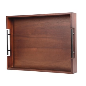 Wholesale Modern American Style Rectangular Polished Wooden Service <b>Breakfast</b> <b>Tray</b> for Living Room & Kitchen Food Tools Storage - Product Image 5