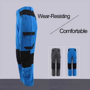 Customized Electrical Plumbing <b>Work</b> Wear Multi Pocket Men's Cargo <b>Pants</b> <b>Black</b> Trousers Woven Sweatpants - Product Image 4