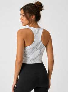 Women Sublimated Quick Dry Sporty <b>Tank</b> <b>Top</b> <b>Racerback</b> Crew Neck High Performance Cotton/polyester Breathable All Day Summer Wear - Product Image 2