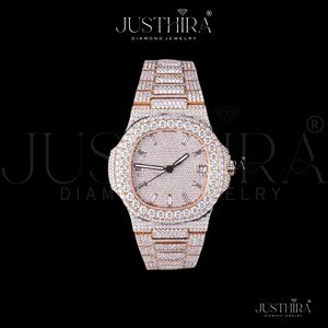 Reloj de Diamantes Moissanite Resistente al Agua Más Vendido para Hombre, Reloj de Pulsera de Lujo con Construcción Duradera Disponible al Mejor Precio - Product Image 5