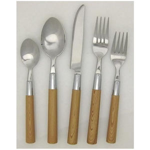 Fabulous Design <b>Flatware</b> Set Stainless Steel With Wood Handles Cutlery Service For Home Kitchen Hotel Silverware Cutlery On Sale - Product Image 2