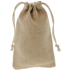 Sac à cordon en jute écologique élégant avec logo personnalisé sacs-cadeaux promotionnels de mini taille à vendre - Product Image 1