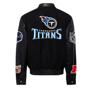 Chaqueta Varsity de Lana y Cuero de los Tennessee Titans, Color Negro - Product Image 2