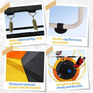 Trampolino Mini da 54 Pollici per Bambini, da Interno/Esterno, con Rete di Sicurezza e Design Antiscivolo, Giocattolo per Saltare, Sacco da Boxe, Strutture per Arrampicata Indoor - Product Image 6