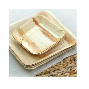 Assiettes jetables de luxe en feuilles de palmier d'arec avec vaisselle durable pour les services de traiteur, restaurants, hôtels et hôpitaux - Product Image 1