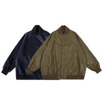 Veste en cuir PU teint et enduit pour homme LAYENNE, grande taille, style hip-hop, coupe-vent, unisexe