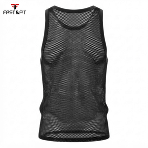 Factory Price Breathable <b>Men</b> Sports Mesh Sleeveless Mesh Singlets for <b>Men</b> Transparent <b>Vest</b> for Sale - Product Image 5