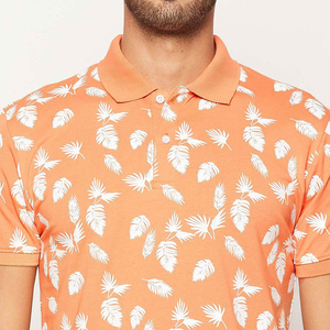 Polo en coton à manches courtes pour homme, imprimé tropical, coupe classique, décontracté, respirant, tissage Oxford - Product Image 3