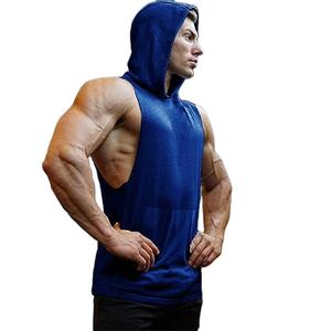 High Demand Breathable Men Workout Hooded Tank Tops Bodybuilding Muscle Cut Off T Shirt <b>Sleeveless</b> Gym <b>Hoodies</b> - Product Image 2