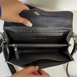 Sac fourre-tout en cuir de vachette de style occidental de haute qualité, fait main, avec pochette assortie, ensemble deux pièces - Product Image 5