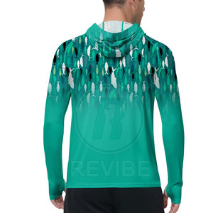 เสื้อฮู้ดดี้ตกปลาสำหรับผู้ชาย ใส่ได้ทุกฤดู ป้องกันแสงแดด UPF 50 ระบายอากาศได้ดี ผลิตจากผ้าสแปนเด็กซ์/โพลีเอสเตอร์ ปรับแต่งได้ ดีไซน์ทนทาน สวมใส่สบาย - Product Image 2