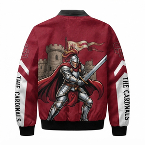 Men's Graphics Print Varsity Jacket Stand Collar Zipper Varsity Men's Soccer <b>Plus</b> <b>Size</b> Bomber Jackets Winter Windproof Jackets - Product Image 2