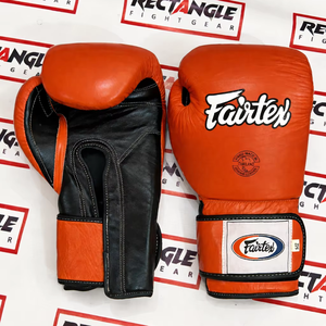 ถุงมือชกมวย Fairtex คุณภาพสูง หนังแท้ ถุงมือมวยไทย Fairtex สำหรับฝึกซ้อม ผลิตตามสั่ง อุปกรณ์ต่อสู้ Fairtex - Product Image 1