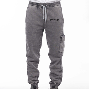 Customized Lightweight Casual Trending Streetwear Jogger Sun Faded Cotton Fleece Acid Wash Sweatpants Men's <b>Pants</b> - Product Image 1
