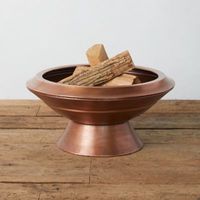 Brasero décoratif en cuivre pour extérieur, bol artisanal en métal, centre de chauffage élégant, ornement de jardin et de patio pour l'aménagement extérieur moderne