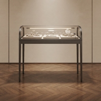 Vitrine à bijoux minimaliste en verre, armoire de présentation verrouillable pour bijoux, vitrine moderne en verre et métal