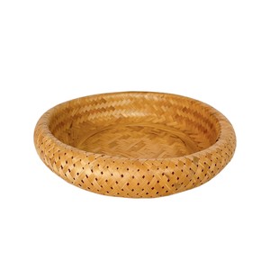 Plateau rond moderne en bambou, bol de service décoratif, plateau alimentaire, organisateur de table, plateau décoratif au design artistique - Product Image 1