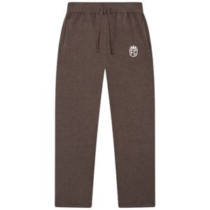 Pantalon de jogging tricoté pour homme, décontracté, marron, taille élastique, style streetwear, coupe décontractée, bas en maille - Product Image 1