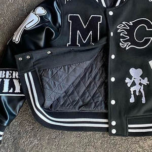 Veste varsity haut de gamme avec manches contrastées audacieuses, doublure intérieure douce et style urbain, parfaite pour les amateurs de mode moderne. - Product Image 6