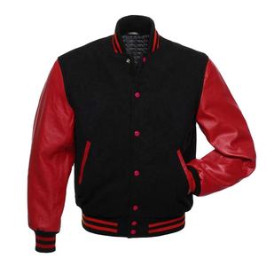 Wholesale Custom Men's Winter Jackets Sheep Fur Baseball Letterman Bomber Jacket Chenille Embroidery Patch Plus Size Knitted - Product Image 4