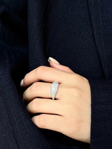 14K Gold Pavé <b>Dome</b> Lab Grown Diamond <b>Ring</b> Bombé Statement <b>Ring</b> Iced Out Cocktail <b>Ring</b> Bold Luxury Diamond Band Design - Product Image 6