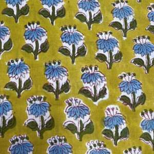 Tela Textil Decorativa Moderna para el Hogar, Estampada a Mano con Bloques, 100% Algodón Puro Tejido, Estampado Floral Tradicional, Lavable - Product Image 2