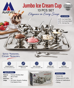 Ensemble de 13 pièces avec cuillères, pour crème glacée, Jumbo, désert, qualité supérieure - Product Image 3