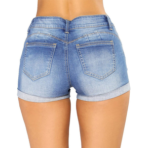 Shorts de Mezclilla para Mujer, Estilo Vintage con Lavado Ácido, Diseño Nuevo, de Alta Calidad, Cómodos, Ajustados, de Cintura Alta, Jeans Rectos de Algodón - Product Image 5