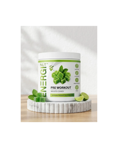 Poudre pré-entraînement EnergiNut Mojito sans sucre, sans produits laitiers, sans gluten, sans OGM, fabriquée aux États-Unis, pour l'énergie, la concentration et le soutien musculaire. - Product Image 3