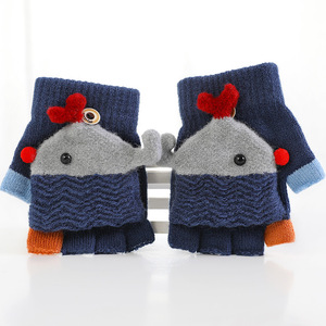 Guantes cálidos de dibujos animados de temporada para niños y niñas, guantes escolares para niños, guantes de medio dedo y cinco dedos - Product Image 5