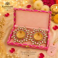 Caja de Regalo Festiva Hecha a Mano en India con Portavelas para Velas de Té, Recuerdo de Boda, Regalos de Diwali, Regalos para la Fiesta de Ganesha Pooja